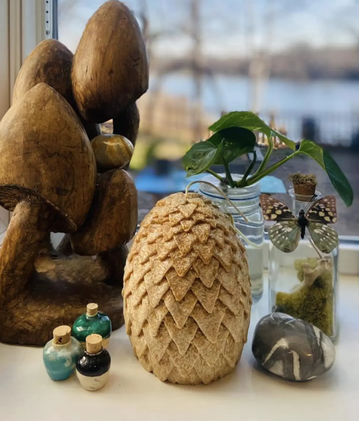 Dragon Egg Candle with crystal dragon inside