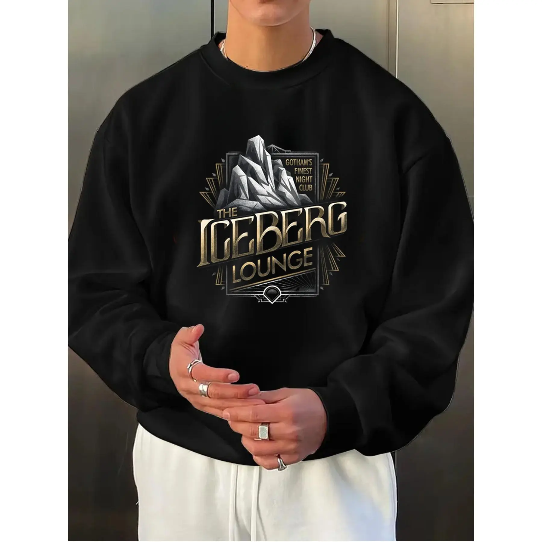 The Iceberg Lounge Crew neck sweater, The Penguin Crew neck sweater, Unisex Gifts for Him or Her, 100% cotton