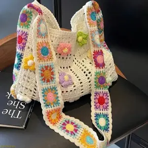 Women's Vintage Floral Patchwork Messenger Bag — Bohemian-Style Color-Block Crossbody Tote, Casual Fabric Shoulder Bag, Lightweight Everyday Handbag, Shopping Shoulder Bag, Stylish Versatile Bag