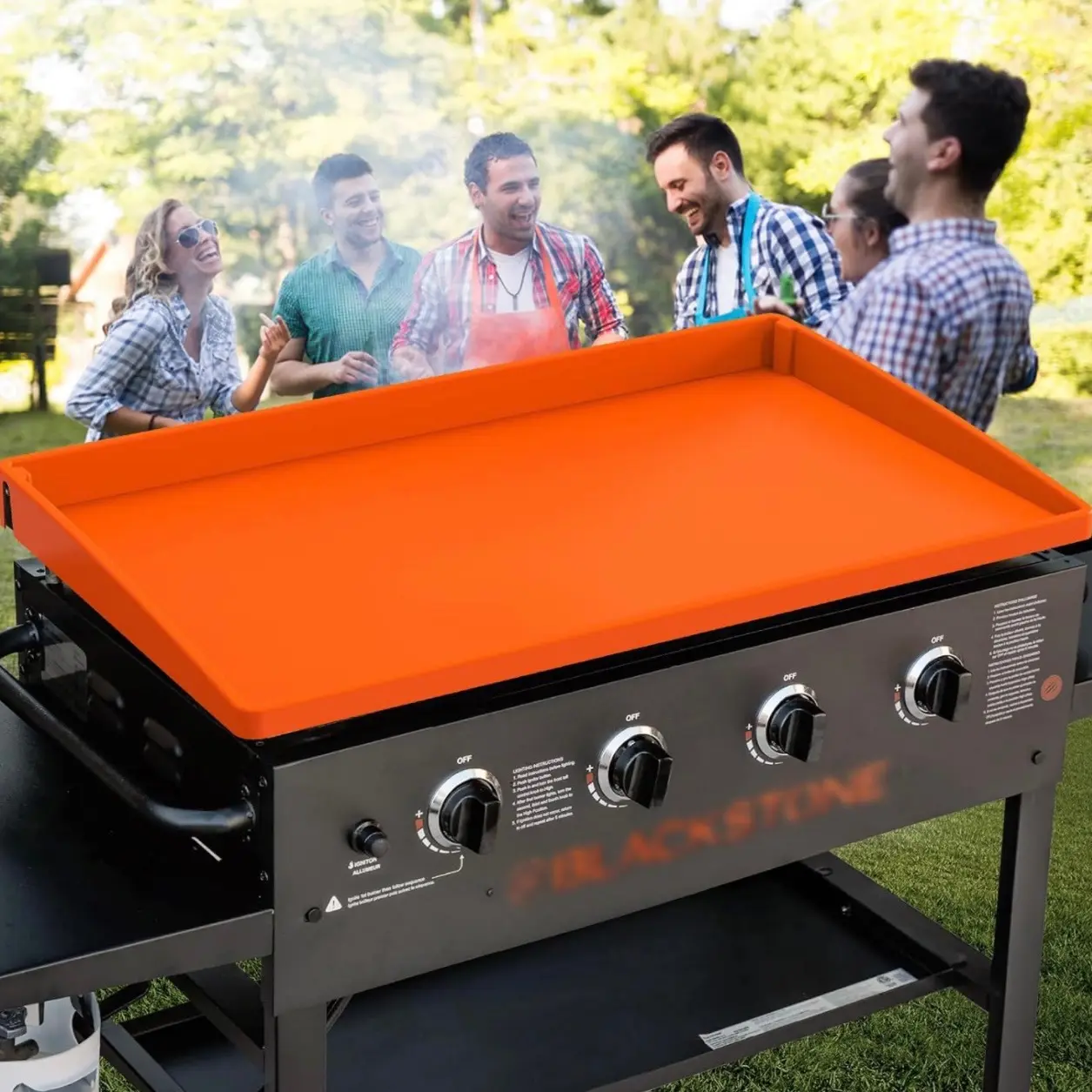 【2025 NEW】 MOBECK 28”/36” Upgraded Silicone Griddle Cover Mat Full-Edge for Grill Blackstone, Durable, Protects from Rust, Insects & Leaves Utensils