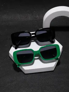 Men's Rectangular Frame Sunglasses, Pressure-Free Pure Color Lightweight Frames, Perfect for Friend Gatherings and Parties