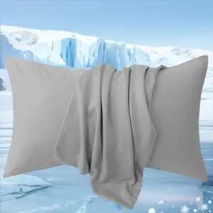2 pc Cooling Pillowcases Queen King Size, Instantly Cool, Stay Cold All Night, Envelope Closure, Machine Washable, Durable for Hot Sleepers & Night Sweats, Gift for Men & Women