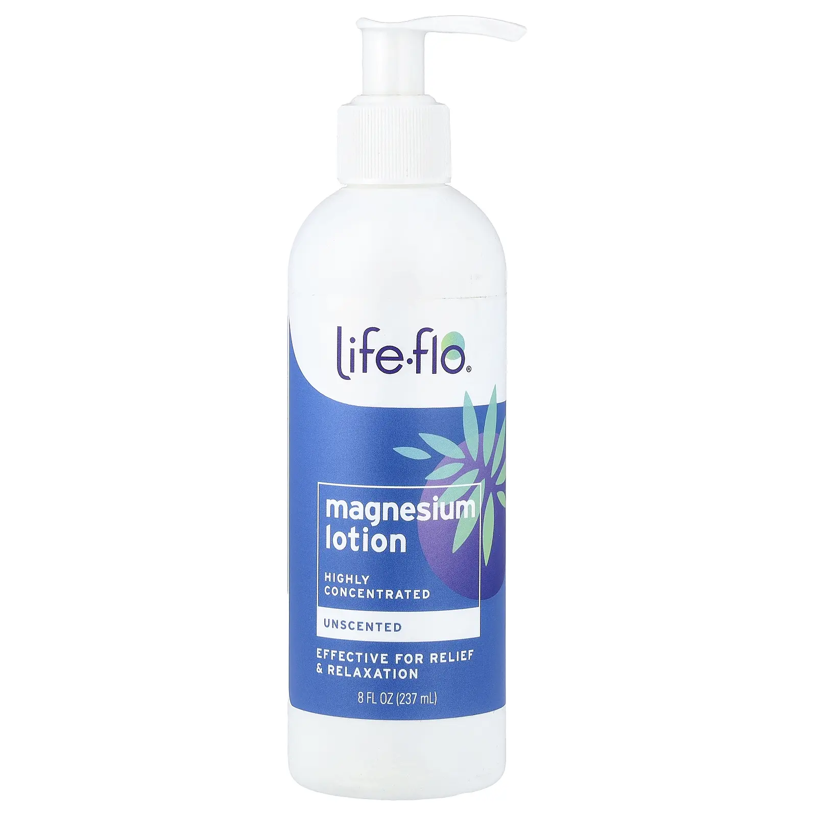 Life-flo Magnesium Lotion, Highly Concentrated, Unscented, 8 fl oz (237 ml)