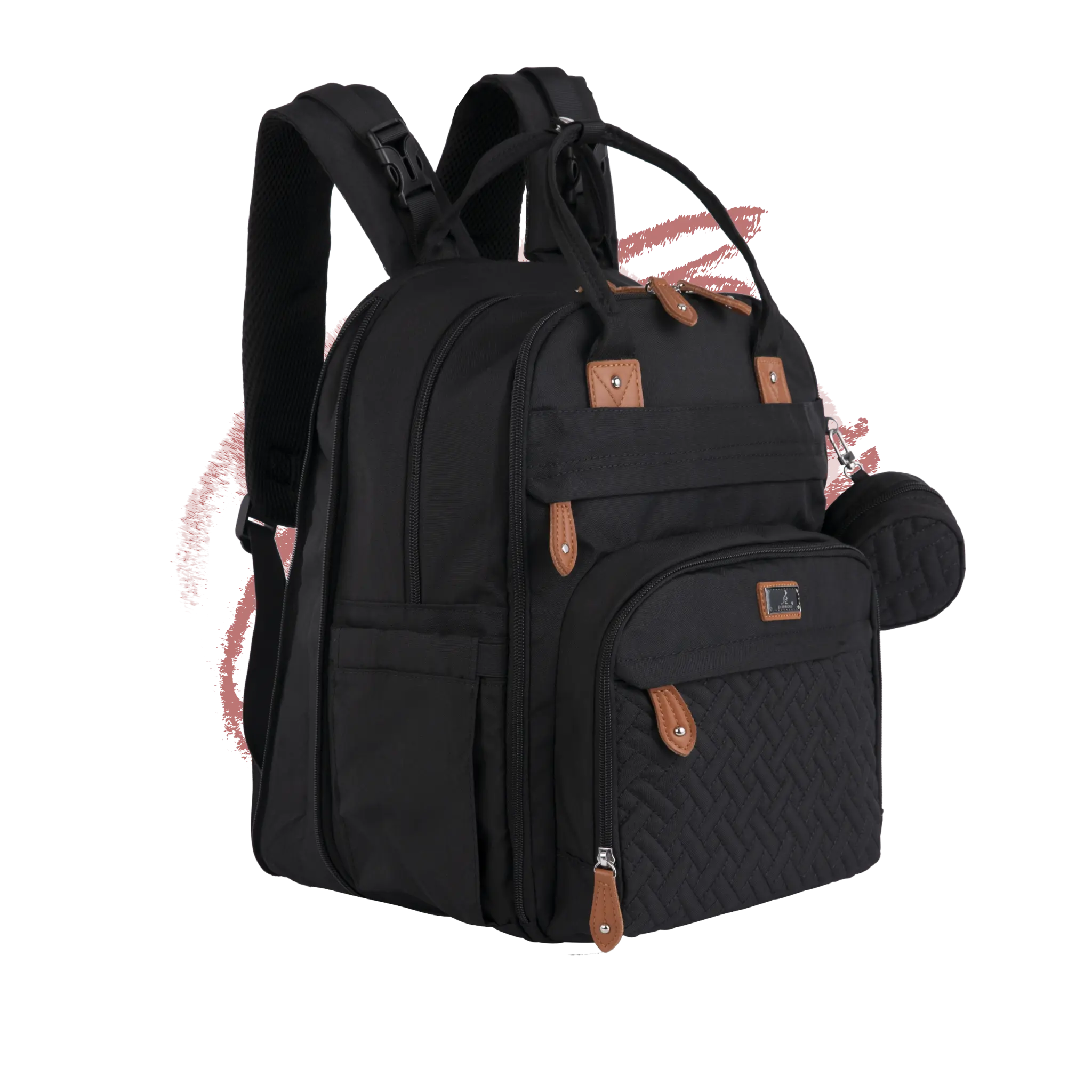 BabbleRoo Original Extra Large Diaper Bag Tote, Expandable with Up to 50% More Capacity, Travel Essentials with Changing Pad, Stroller Straps & Pacifier Case - Unisex