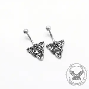 GTHIC Unisex Punk Triangle Snake Stainless Steel Belly Ring Piercing - Snake Eye Piercing, Personalized Animal Fashion Body Jewelry for Daily Wear