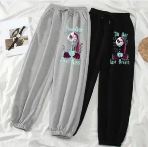 Jack And Sally Couple sweatpants, Matching Outfits, Valentines sweatpants, Gift For Lover, Trendy Top Sweatpants, Unisex Cotton Graphic Casual Sweatpants, Gift For Lover, Couple, Best Gift SS