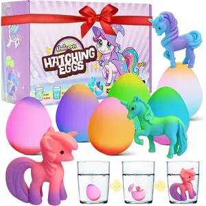 6 hatching and growing Unicorn eggs with 6 Unicorn, water-activated expansion toys, safe and fun magical transformation experience, perfect for Easter and birthday gifts. outdoorfun