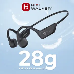 HIFIWALKER T10Lite Bone Conduction Headphones 28g Ultra-Light Open Ear Sports Earbuds IPX5 Waterproof 18H Playtime Bluetooth 6.0 Dual Connection Durable Audio Headset