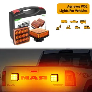 Agrieyes W02 2pcs Rechargeable Flashing Lights for Vehicles with IP67 Waterproof Rating, High Brightness, and Easy Installation