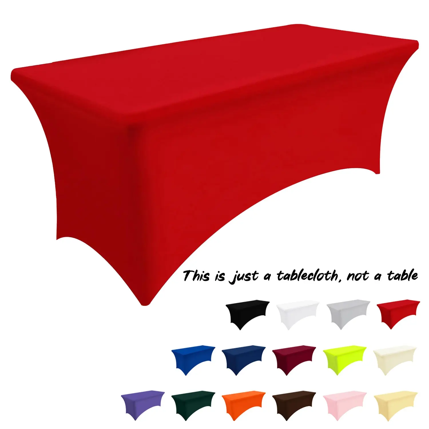 Rectangular Polyester Tablecloth, Elastic Fit, Fitted Table Cover, Ideal for Indoor/outdoor Use, Perfect for Parties, Weddings, Picnics, Camping, Stretch Tablecloth, Rectangle Tablecloth