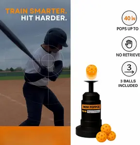A - Z Industries The Original Baseball Mini Popper - Batting Machine for Hitting Practice Without a Pitcher - (3 Balls Included) - for Ages 14 & Under