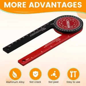 360° Aluminum Alloy Angle Protractor Adjustable Woodworking Cutting Locator DIY Measuring Ruler