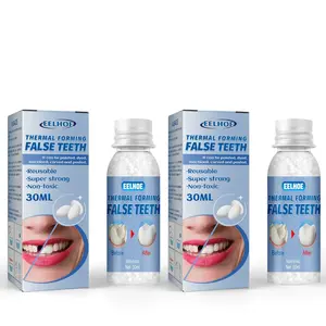 2 Tooth Repair Kit - Temporary Fake Teeth Replacement Kit with Dental Mirror Tools for Temporary Restoration of Missing & Broken Teeth Replacement Dentures