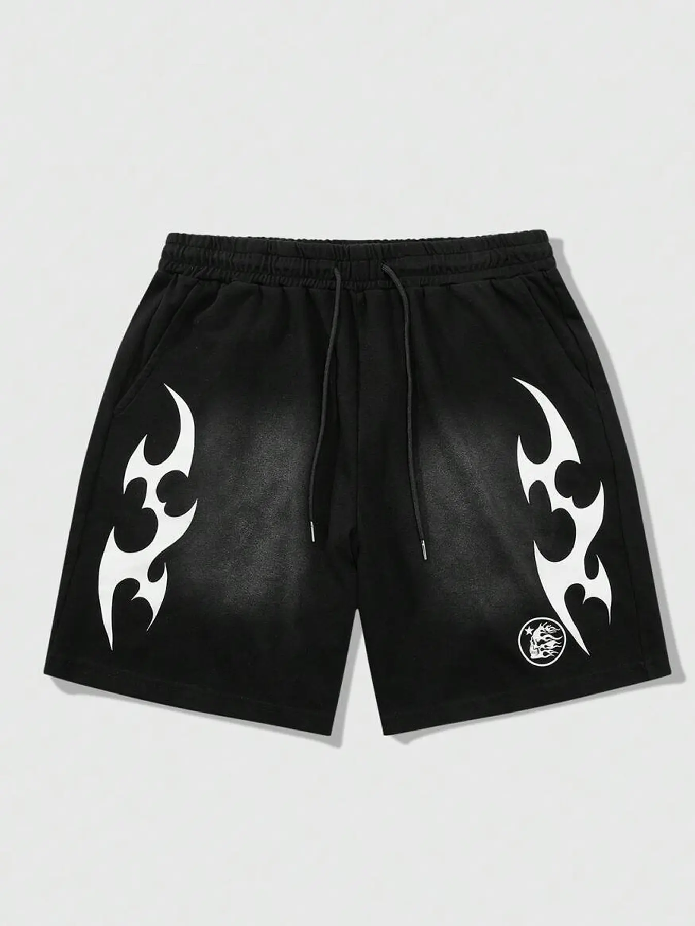 Men's Chic Flame Print Shorts, Casual Loose-Fit Shorts for All Seasons, Comfortable and Trendy Bottoms, Urban Style, Versatile and Stylish Clothes