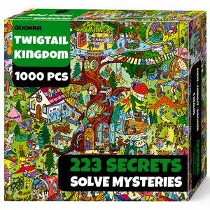 QUOKKA 1000 Piece Puzzle for Adults – 223 Hidden Secrets & Engaging Audio Story – Collect All Four Adult Puzzles in Series to Build One Epic Mystery Realm (Twigtail Kingdom) Crafts