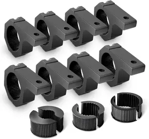 Nilight Aluminum Alloy Horizontal Bar Clamp Mounting Bracket Kit - Pre-Drilled Holes, Vibration Proof, Multi-Size Fit for Vehicle Off-Road LED Light Bars on Roof Racks/Roll Cages, 8-Count (Pack of 1), Black, 2-Year Warranty (90021H)