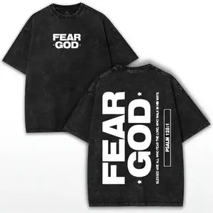Vintage Washed Fear God T-Shirt: Oversized Christian Streetwear