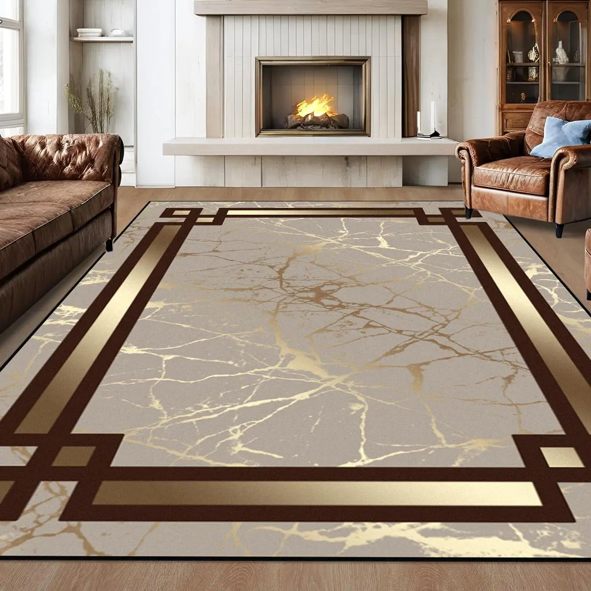 Marble Pattern Floor Mat, Non-slip Soft Decorative Modern Area Rug, Abstract Marble Rug, Fashionable Home Decor Carpet for Living Room & Bedroom, Abstract Indoor Area Rugs, Contemporary Decorative Rug, House Decor Rug