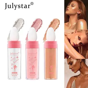 Julystar Full Body Highlight Brightening Glitter Powder for Face & Eye Highlighter Makeup 3 Color Fairy Highlighting Powder Full Body Contouring Clavicle Pearlescent for Halloween Christmas Party Makeup Sparkling Summer Party Body Glitter Bronzer Makeup