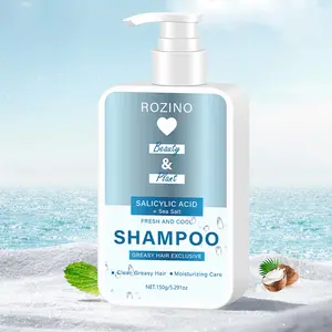 Rozino Beauty & Plant Salicylic Acid + Sea Salt Shampoo for Greasy Hair - Natural Formula to Cleanse Hydrate & Treat Scalp - Vegan Cruelty-Free - 150g