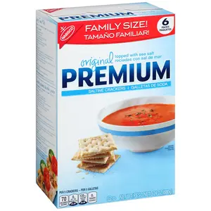 Family size 6 packs original topped with sea salt saltine crackers NET 1LB 8oz