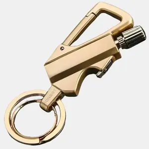 3 in 1 Multifunctional All-Metal Multi-Functional Tool Lighter Keychain Bottle Opener Waterproof Reusable for Outdoor Activities Travel Camping Parties & More Creative Gift Suitable for Both Men and Women