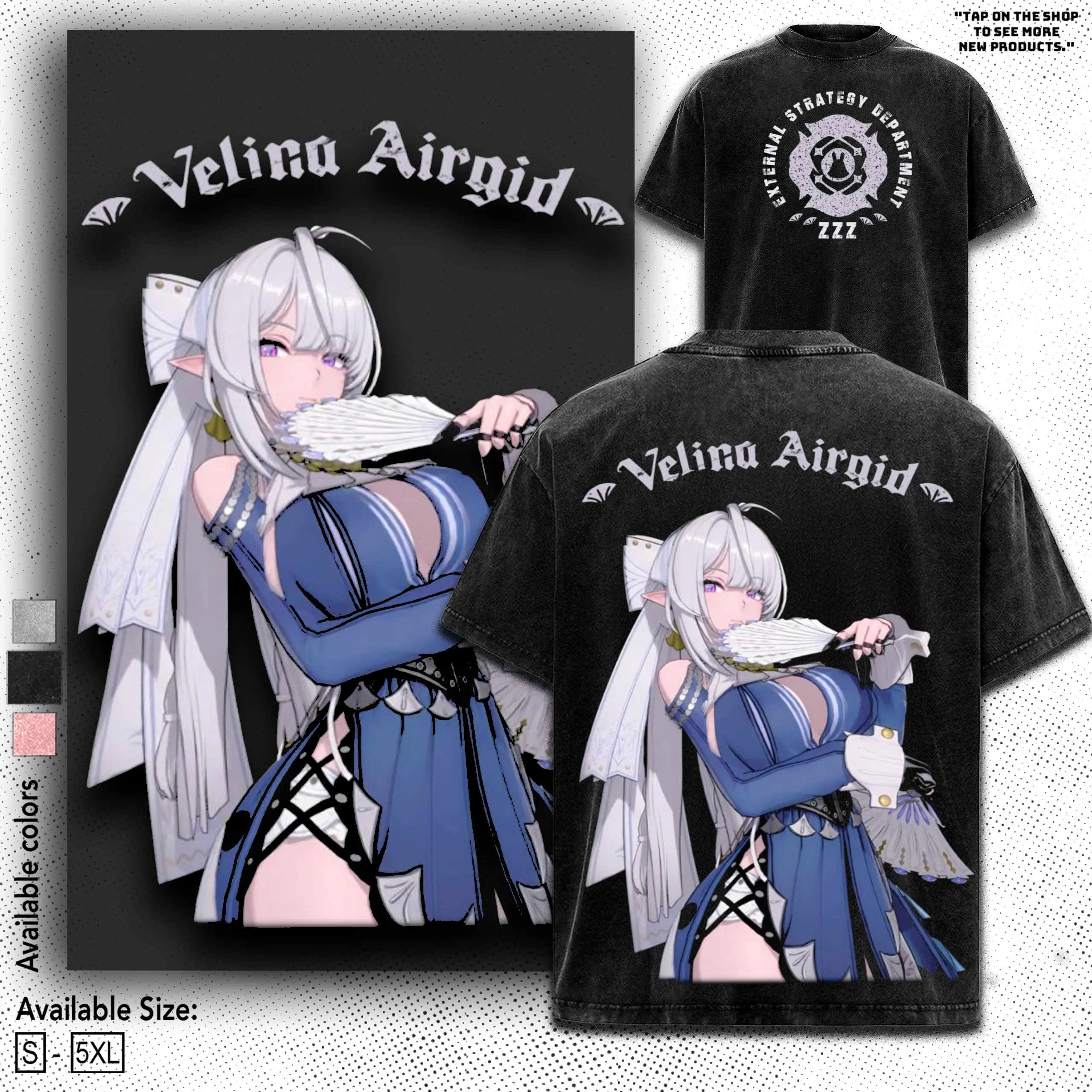 Men's Velina ZZZ Graphic T-Shirt - Zenless Zone 0 Gacha Game Fan Gift, Ribbed Lightweight Seamless Day Top, Aesthetic Print Streetwear Sweatshirt Hoodie