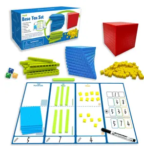 Hatwoo Montessori Math Aids, Ten Hundred Thousand Math Learning Toy, Math Education Blocks, Math Educational Tools Teaching Aids