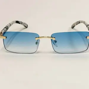 Luxury rimless buffs Sunglasses - Blue Luxury rimless buffs Sunglasses - Blue
