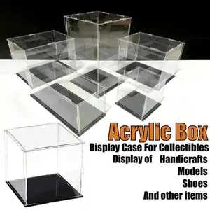 Clear Acrylic Display Box, Multiple Sizes, Handcrafted Model Showcase, Craft Storage Case, Easy Installation, Durable Design, Ideal for Collectible Items