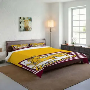 Brisbane Broncos Team Bedding Set, Anti-Wrinkle Breathable Fabric, All-Season Comfort, Ideal for Sports Fans, Bedroom Decor