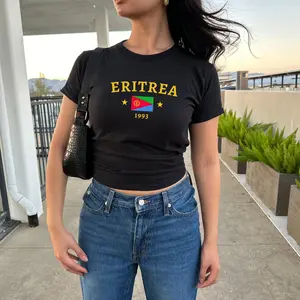 Eritrea Baby Tee, Eritrea Y2K Baby Tee, Vintage 2000s 90's Baby Tee, Africa Eritrea Flag Shirt, Gift For Her
