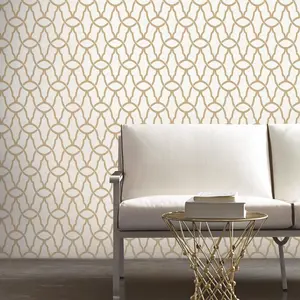 RoomMates Trellis Peel & Stick Wallpaper Gold