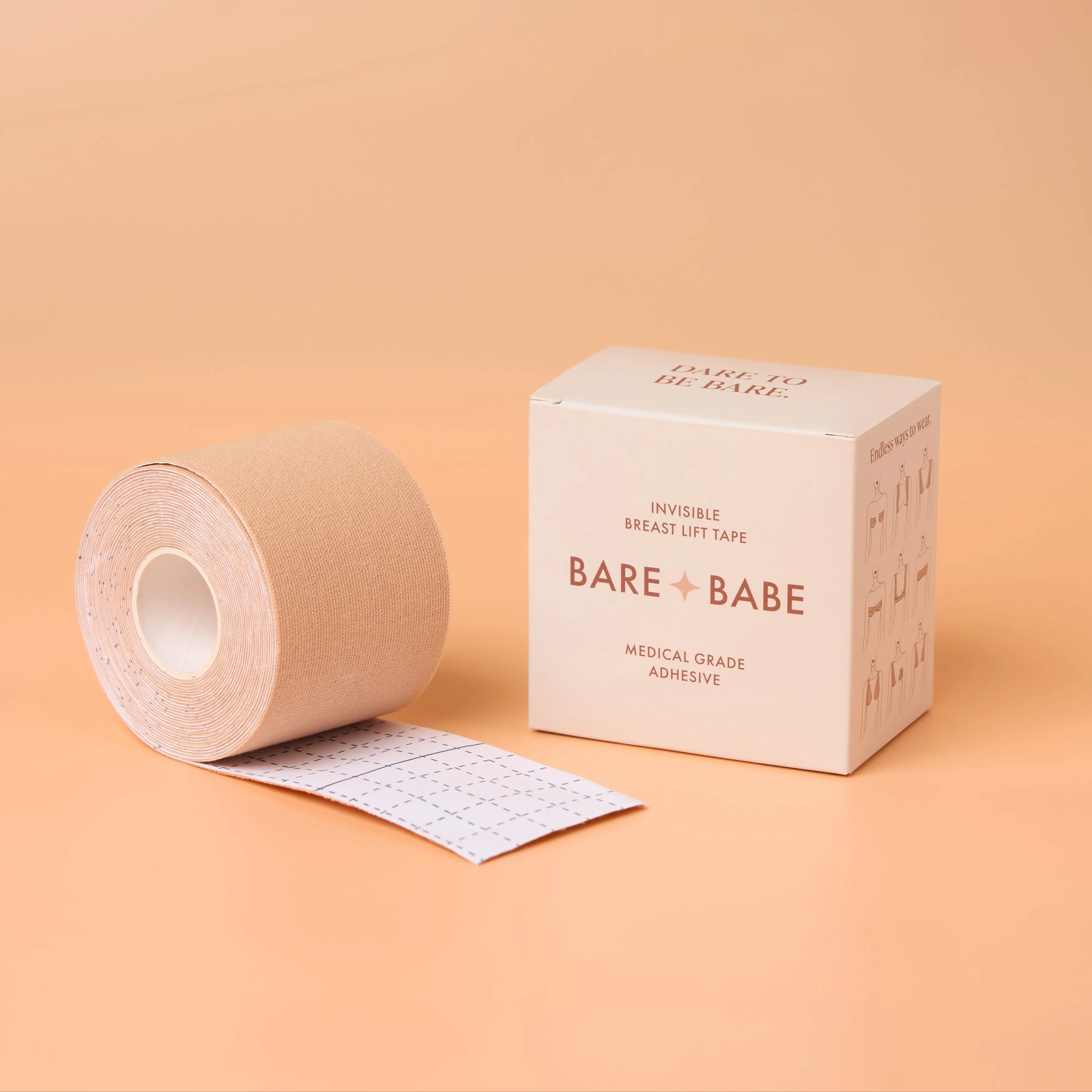 Bare Babe Boob Tape Kit | Breast Lift & Support Tape with Satin Pasties | Waterproof, Sweatproof & Skin-Friendly | 4 Shades