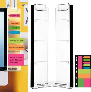 Monitor Memo Boards for Computer, Set of 2 (Left & Right) Multifunction Acrylic Screen Message Reminder Pad Side Panels Phone Holder