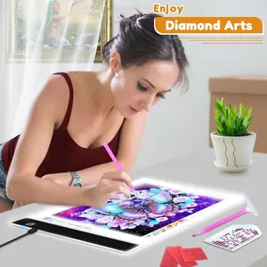 A4 LED Light Pad for Artists 3-Level Brightness USB-Powered Drawing Board for Diamond Painting Embroidery & Sketching Perfect for Crafting Enthusiasts