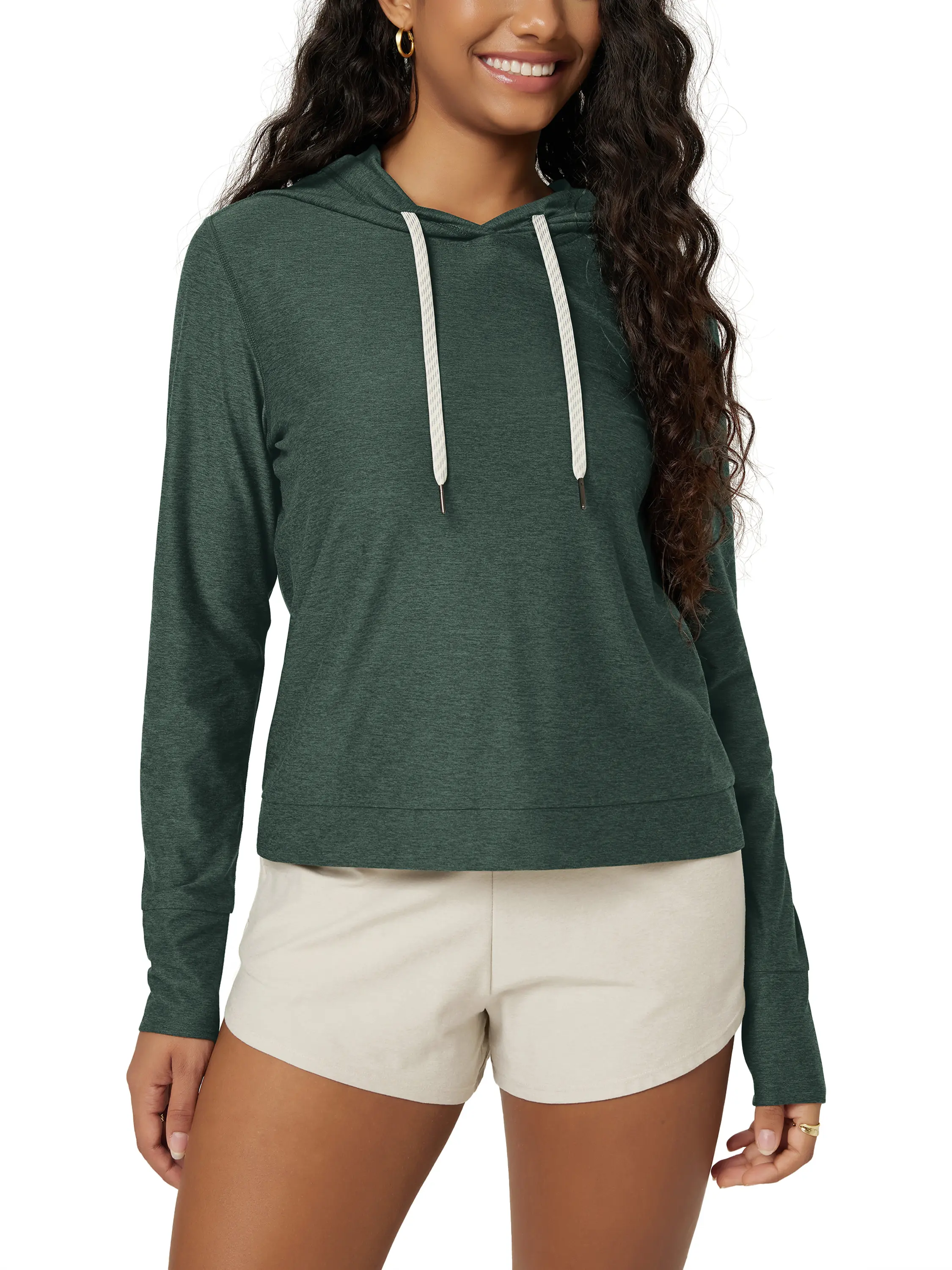 ODODOS Women's Essential Hoodie - Ultra Soft odSTRATUM Tech Pullover UPF 50+ Moisture Wicking Long Sleeve Top summerwins