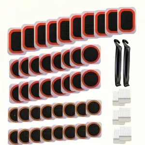 50-Piece Ultimate Bike Tire Repair Kit, Bicycle Parts, Includes Rubber Patches, Metal Tire Patchers, Lever Bar, Essential for Mountain, Road, Bmx, Motorcycle Riders