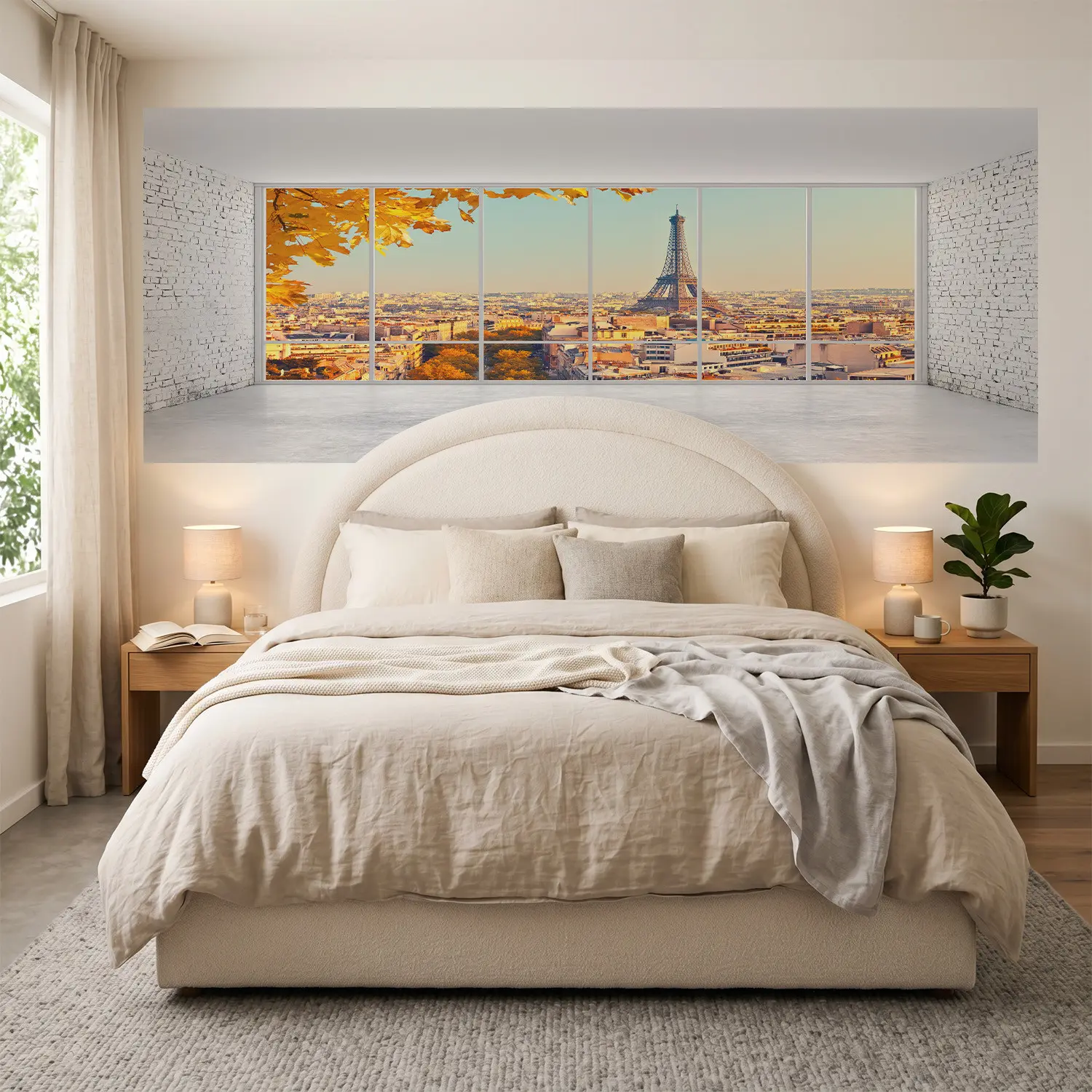 Self-Adhesive Bed Head Sticker, No Drilling Required, High-Quality PVC Material, Enhances Bedroom Aesthetics, Easy Installation