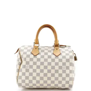 Pre-owned Louis Vuitton Canvas Coated Top Handle Bags Speedy Handbag Damier 25 by Rebag