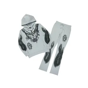 Nyro Heather Grey Hoodie/Stacked Pant Track Set