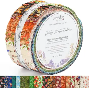 Newbrothread&Craftido 100% Cotton Jelly Roll Fabric 40 Strips 2.5" x 44" Precut for Quilting Sewing Crafting Retro Style Mothers Day Gift tiktokshopspringglowup