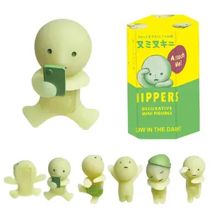 Smiski Hippers Mini Figure Series | Glow-in-the-Dark Material | Cute Stick-On Accessory | Adorable Phone & Daily Decor
