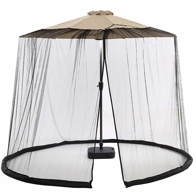 9ft Patio Umbrella Bug Screen w/Zipper Door and Polyester Netting(NET ONLY)