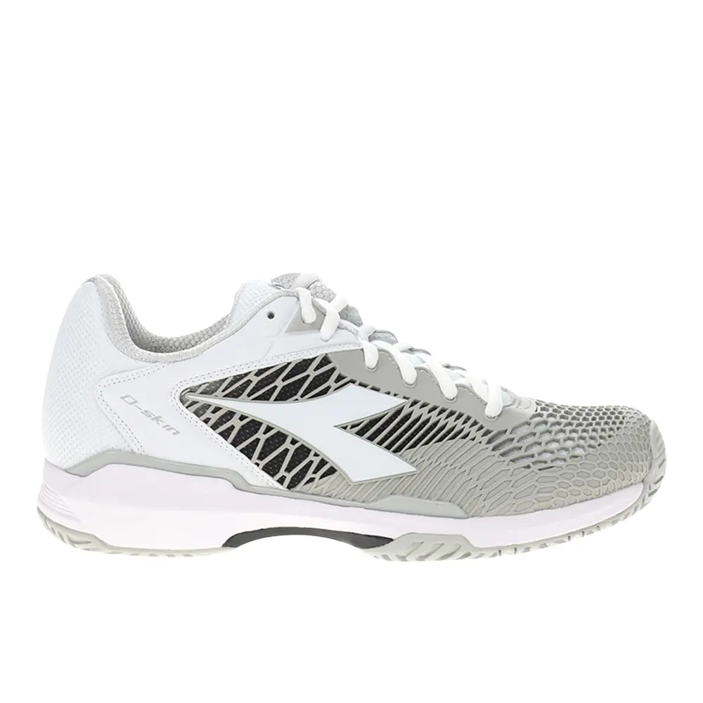 diadora Womens Speed Competition 7 Plus Ag Tennis Sneakers Shoes - Grey, White