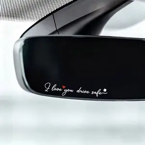 4pcs I love you Drive Safe. Car interior rearview mirror makeup mirror personalized creative confession decoration sticker waterproof Safety Driving Reminder
