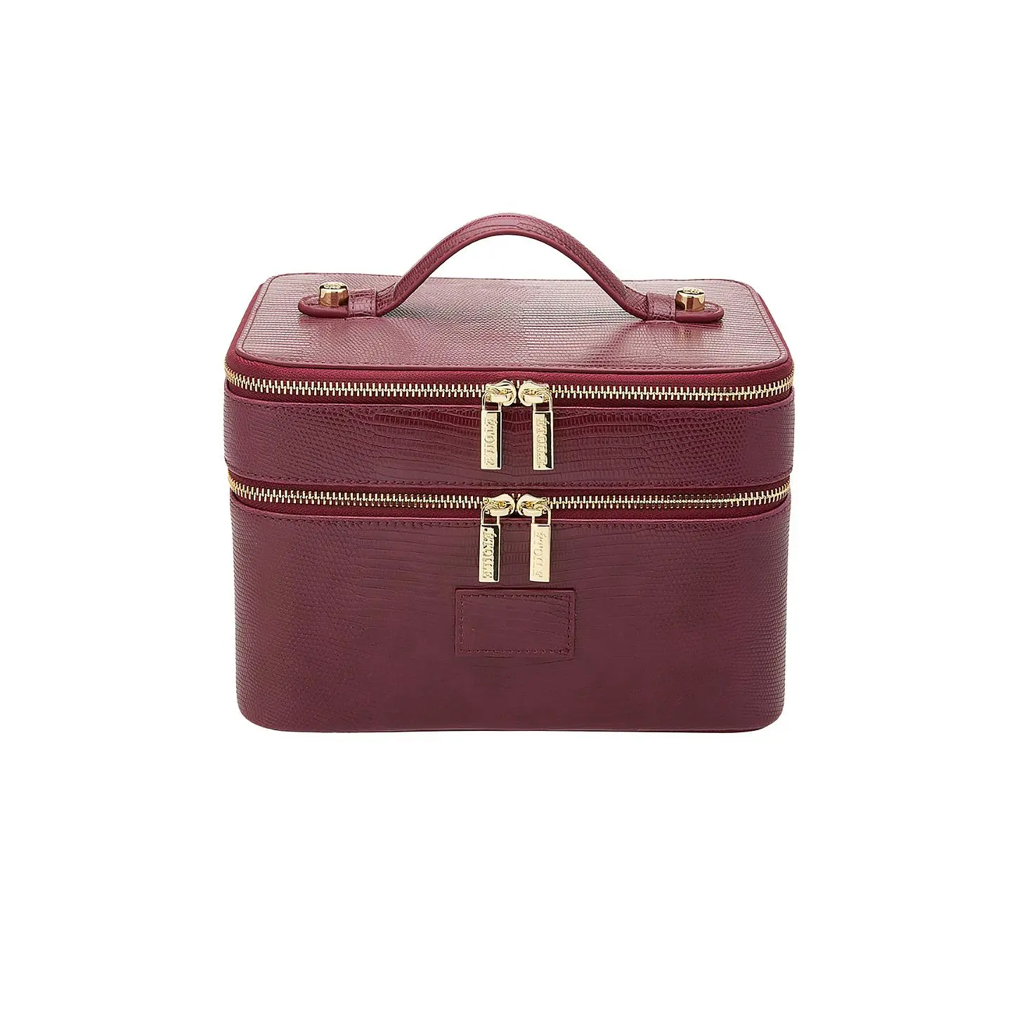 ETOILE COLLECTIVE Duo Vanity Case in Burgundy Lizard Print
