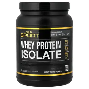 California Gold Nutrition Sport, Whey Protein Isolate, Unflavored, 1 lb (454 g)