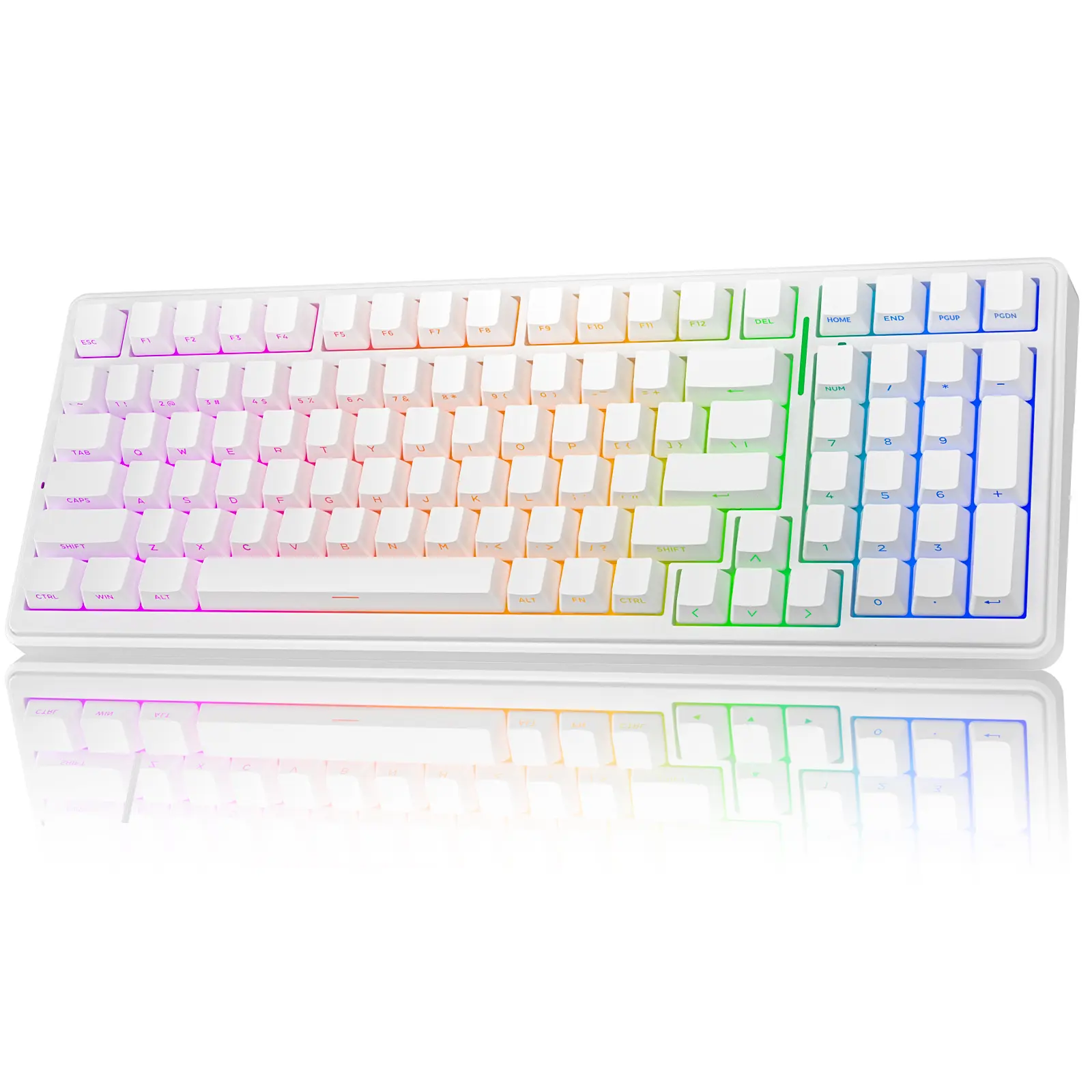 AULA F99 Wireless Mechanical Gaming Keyboard, Numpad Tri-Modes 2.4G Bluetooth Compatible Hot Swappable Custom Keyboard, Pre-lubed Linear Switches, Gasket Structure, RGB Rainbow Backlit Keyboard for Office Computer Creamy Keyboard TikTokShopfalldealsforyou