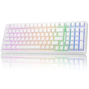 AULA F99 Wireless Mechanical Gaming Keyboard, Numpad Tri-Modes 2.4G Bluetooth Compatible Hot Swappable Custom Keyboard, Pre-lubed Linear Switches, Gasket Structure, RGB Rainbow Backlit Keyboard for Office Computer Creamy Keyboard TikTokShopfalldealsforyou